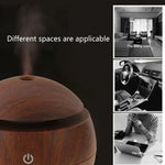 Humidificateur d'air aromatique ultrasonique 3W à texture bois rechargeable USB LM-X1, LM-X1