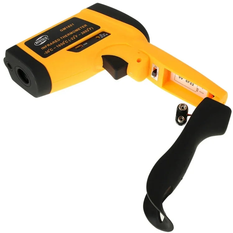 Pistolet thermique numérique USB à affichage digital BENETECH GM1651, Thermomètre infrarouge portable, Plage de mesure : -30~1650C, GM1651