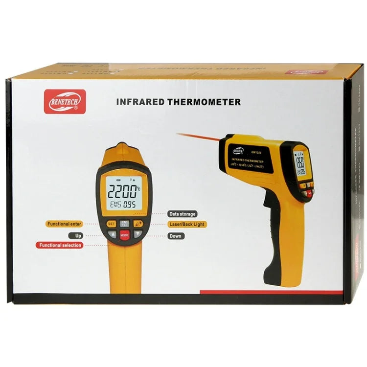 Pistolet thermique numérique USB à affichage digital BENETECH GM1651, Thermomètre infrarouge portable, Plage de mesure : -30~1650C, GM1651