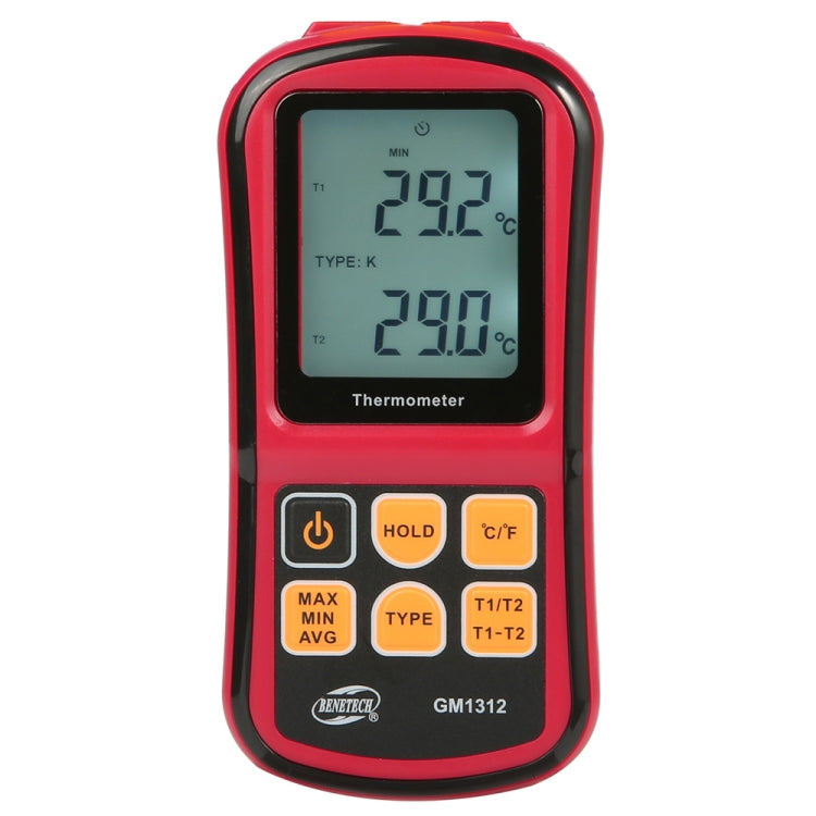 Thermomètre thermocouple BENETECH GM1312 écran LCD 2,4 pouces, mesure des types J, K, T, E, N et R, plage de mesure : -50~300°C