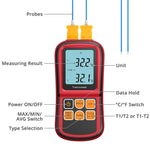 Thermomètre thermocouple BENETECH GM1312 écran LCD 2,4 pouces, mesure des types J, K, T, E, N et R, plage de mesure : -50~300°C