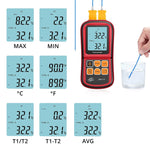 Thermomètre thermocouple BENETECH GM1312 écran LCD 2,4 pouces, mesure des types J, K, T, E, N et R, plage de mesure : -50~300°C