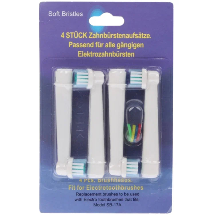 4 PCS Têtes de Brosse de Rechange pour Brosse à Dents Électrique Soin Buccal