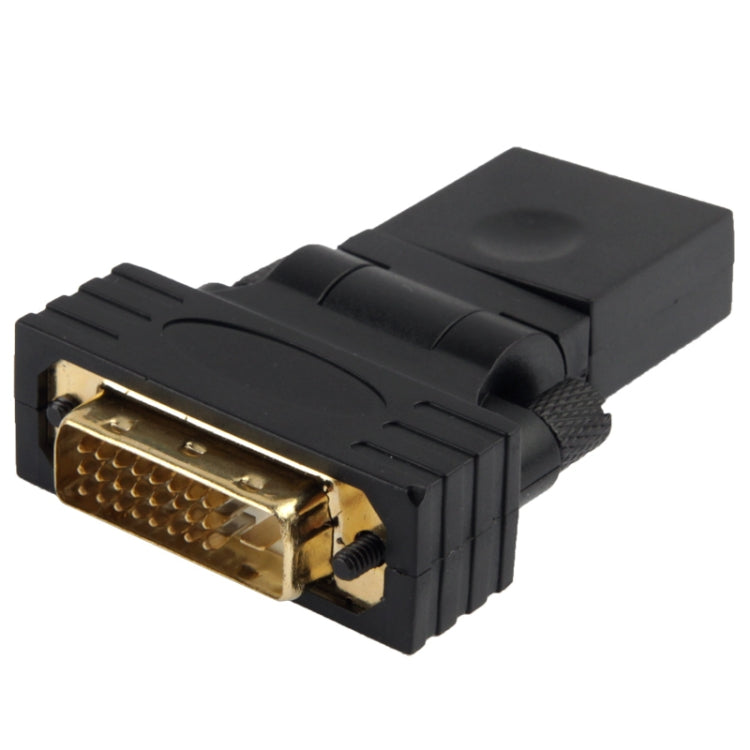 Adaptateur rotatif à 360 degrés DVI plaqué or 24+1 broches mâle vers HDMI 19 broches femelle, DVI 24+1 broches mâle vers HDMI femelle