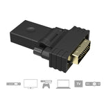 Adaptateur rotatif à 360 degrés DVI plaqué or 24+1 broches mâle vers HDMI 19 broches femelle, DVI 24+1 broches mâle vers HDMI femelle