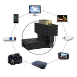 Adaptateur rotatif à 360 degrés DVI plaqué or 24+1 broches mâle vers HDMI 19 broches femelle, DVI 24+1 broches mâle vers HDMI femelle