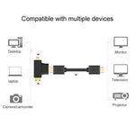 Adaptateur 3 en 1 HDMI femelle vers Mini HDMI mâle + Micro HDMI mâle, HDMI femelle vers Mini HDMI + Micro HDMI