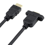 Câble adaptateur HDMI (Type-A) mâle vers HDMI (Type-A) femelle 30 cm avec 2 trous de vis, HDMI AM vers AF avec trou d'oreille (30 cm)