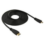 Câble adaptateur Mini HDMI mâle vers Micro HDMI mâle 1,8 m, Mini HDMI mâle, longueur : 1,8 m
