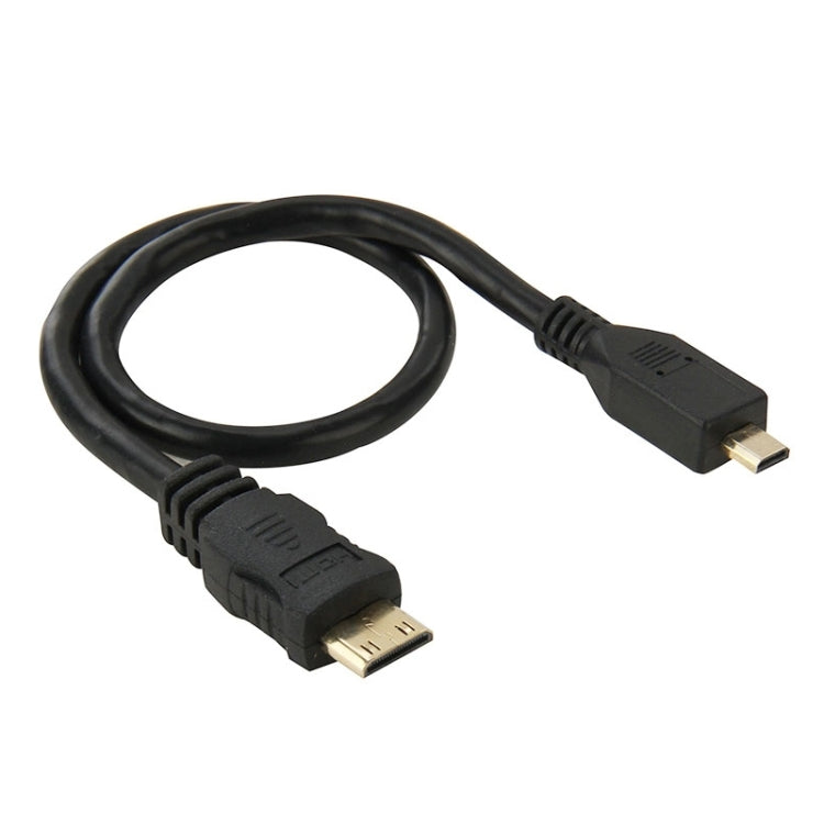Câble adaptateur Mini HDMI mâle vers Micro HDMI mâle 30 cm, Micro HDMI mâle, longueur : 30 cm