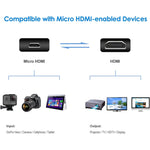 Câble adaptateur Mini HDMI mâle vers Micro HDMI mâle 30 cm, Micro HDMI mâle, longueur : 30 cm
