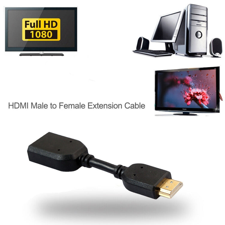 Câble adaptateur connecteur HDMI 19 broches mâle vers HDMI 19 broches femelle (AM-AF) de 10 cm, HDMI AM vers AF