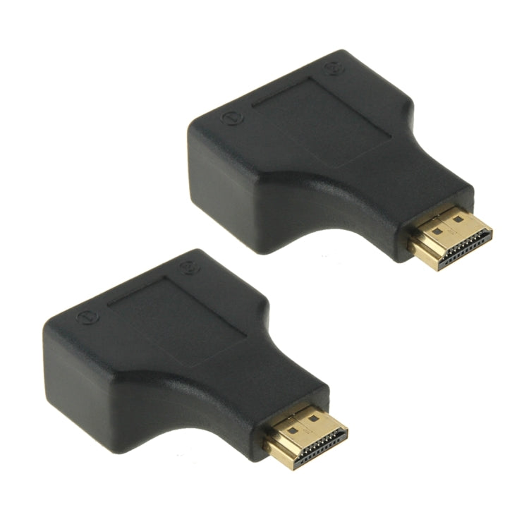Extendeur de câble réseau HDMI 30 m vers double port RJ45 via Cat 5e/6 3D HDTV, double RJ45 noir