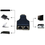 Extendeur de câble réseau HDMI 30 m vers double port RJ45 via Cat 5e/6 3D HDTV, double RJ45 noir