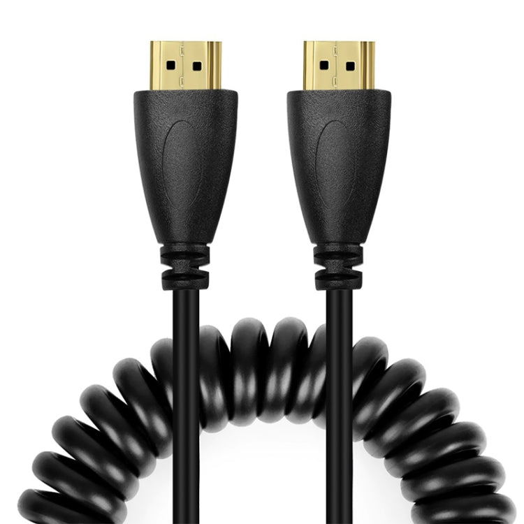 Version 1.4, câble enroulé HDMI mâle 19 broches plaqué or vers HDMI mâle, support 3D / Ethernet, longueur : 60 cm (extensible jusqu'à 2 m), HDMI AM vers AM