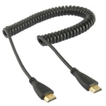Version 1.4, câble enroulé HDMI mâle 19 broches plaqué or vers HDMI mâle, support 3D / Ethernet, longueur : 60 cm (extensible jusqu'à 2 m), HDMI AM vers AM