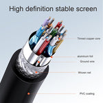 Version 1.4, câble enroulé HDMI mâle 19 broches plaqué or vers HDMI mâle, support 3D / Ethernet, longueur : 60 cm (extensible jusqu'à 2 m), HDMI AM vers AM