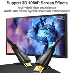 Version 1.4, câble enroulé HDMI mâle 19 broches plaqué or vers HDMI mâle, support 3D / Ethernet, longueur : 60 cm (extensible jusqu'à 2 m), HDMI AM vers AM
