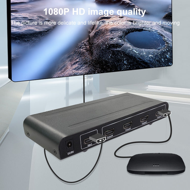 Séparateur HDMI 1x4 1080P, version 1.4, prise EU, HDMI 1x4 V1.3