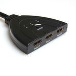 Commutateur HDMI 3x1 avec câble en queue de cochon jusqu’à 1080P (plaqué or), 1080P