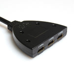 Commutateur HDMI 3x1 avec câble en queue de cochon jusqu’à 1080P (plaqué or), 1080P