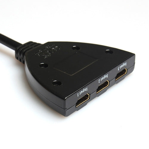 Commutateur HDMI 3x1 avec câble en queue de cochon jusqu’à 1080P (plaqué or), 1080P