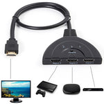 Commutateur HDMI 3x1 avec câble en queue de cochon jusqu’à 1080P (plaqué or), 1080P
