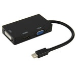 Adaptateur convertisseur Mini DisplayPort mâle vers HDMI + VGA + DVI femelle pour MacBook Pro Air, longueur du câble : 17 cm, Mini DP vers HDMI+VGA+DVI (noir), Mini DP vers HDMI+VGA+DVI (blanc)
