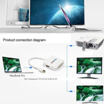 Adaptateur convertisseur Mini DisplayPort mâle vers HDMI + VGA + DVI femelle pour MacBook Pro Air, longueur du câble : 17 cm, Mini DP vers HDMI+VGA+DVI (noir), Mini DP vers HDMI+VGA+DVI (blanc)
