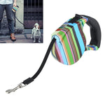 Laisse rétractable et flexible pour chien, facile à utiliser, style bande de couleur 5 m