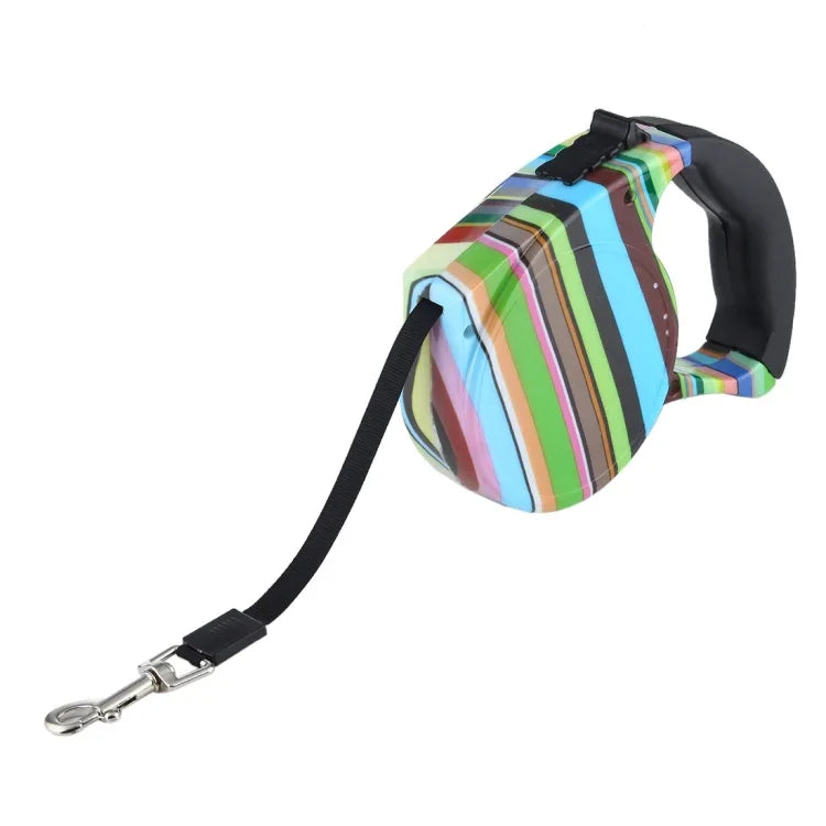 Laisse rétractable et flexible pour chien, facile à utiliser, style bande de couleur 5 m