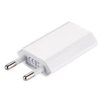 Chargeur de voyage port USB unique 5V / 1A, prise EU, prise EU blanc