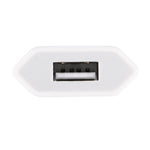 Chargeur de voyage port USB unique 5V / 1A, prise EU, prise EU blanc