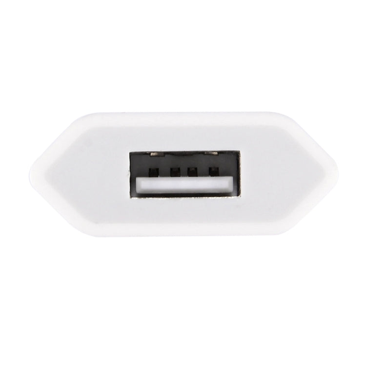 Chargeur de voyage port USB unique 5V / 1A, prise EU, prise EU blanc