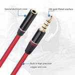 Câble audio auxiliaire de 1,2 m - Jack mâle vers femelle 3,5 mm - Compatible avec téléphones, tablettes, écouteurs, lecteurs MP3, autoradios/systèmes audio domestiques et bien plus encore