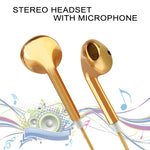Écouteurs Stéréo Filaire 3,5 mm plaqués pour Téléphones Android / PC / Lecteurs MP3 / Ordinateurs Portables