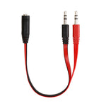Câble microphone + écouteurs jack 3,5 mm style nouille pour PC / portable, longueur : 22 cm