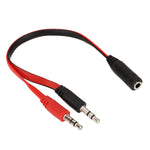 Câble microphone + écouteurs jack 3,5 mm style nouille pour PC / portable, longueur : 22 cm