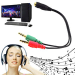 Câble microphone + écouteurs jack 3,5 mm 17 cm, compatible avec téléphones, tablettes, casques, lecteur MP3, stéréo voiture/maison et plus