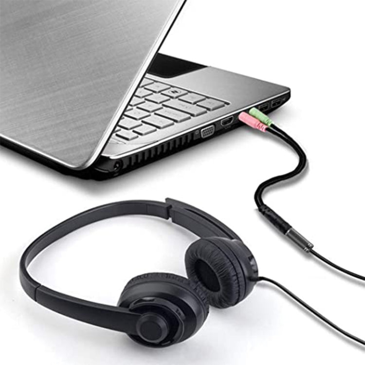 Câble microphone + écouteurs jack 3,5 mm 17 cm, compatible avec téléphones, tablettes, casques, lecteur MP3, stéréo voiture/maison et plus