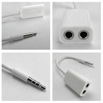 Câble audio stéréo Aux 3,5 mm mâle vers 2 femelles, adaptateur séparateur, compatible avec téléphones, tablettes, casques, lecteur MP3, stéréo voiture/maison et plus