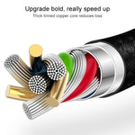 Câble de recharge et de transfert de données USB 8 broches de 1 m en nylon tressé pour iPhone, iPad