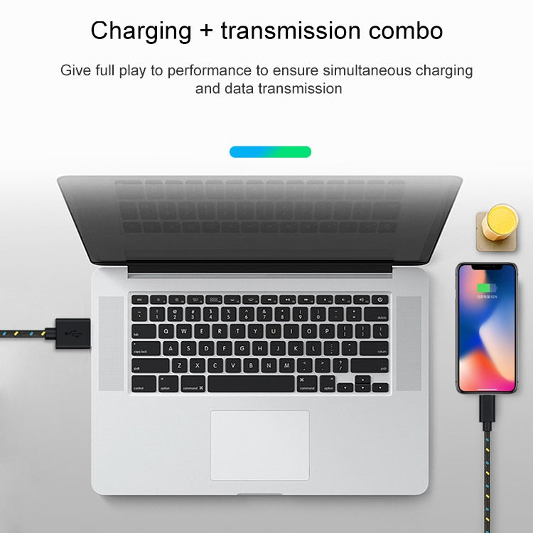 Câble de recharge et de transfert de données USB 8 broches de 1 m en nylon tressé pour iPhone, iPad