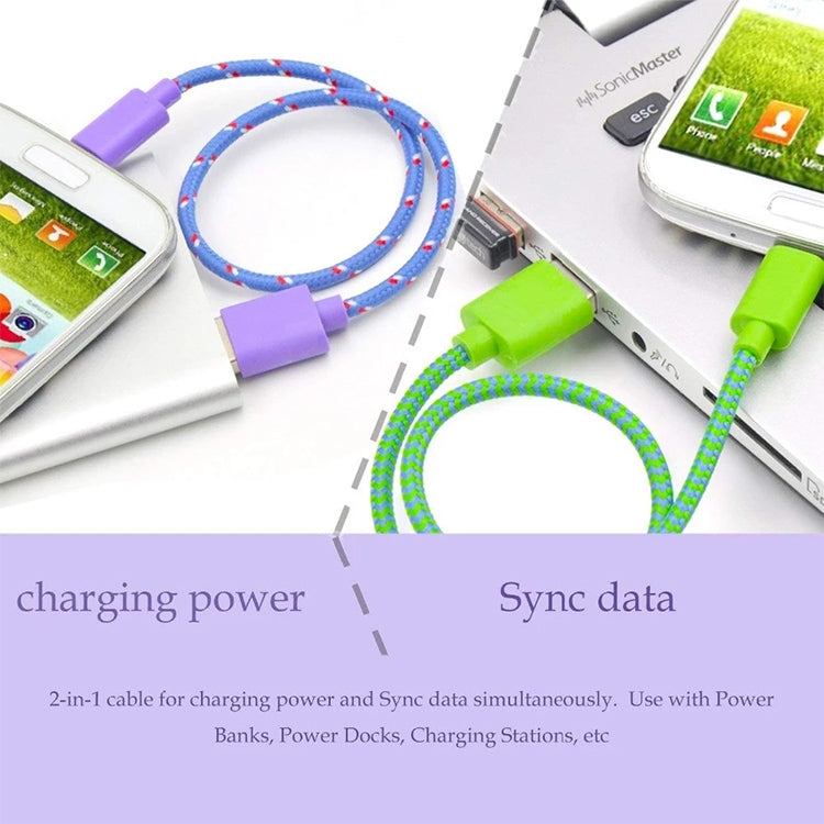 Câble de recharge et de transfert de données USB 8 broches de 1 m en nylon tressé pour iPhone, iPad