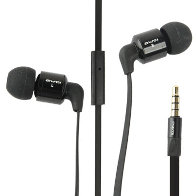 Casque universel Awei ES600i Noodle Style 3,5 mm avec commande de haut-parleur et microphone pour iPhone/iPad/iPod touch, Galaxy SIV/SIII/Note II/Premier, Nokia Lumia Series, LG Optimus Series, HTC/Motorola/Sony Xperia Series, etc.