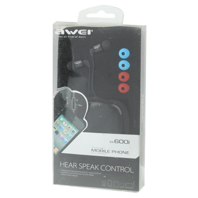 Casque universel Awei ES600i Noodle Style 3,5 mm avec commande de haut-parleur et microphone pour iPhone/iPad/iPod touch, Galaxy SIV/SIII/Note II/Premier, Nokia Lumia Series, LG Optimus Series, HTC/Motorola/Sony Xperia Series, etc.