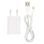 Chargeur de voyage 2 en 1 prise EU 5V 1A avec câble 8 broches de 1 m pour iPhone