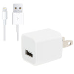 Chargeur de voyage 2 en 1 prise US 5V 1A avec câble 8 broches de 1 m pour iPhone