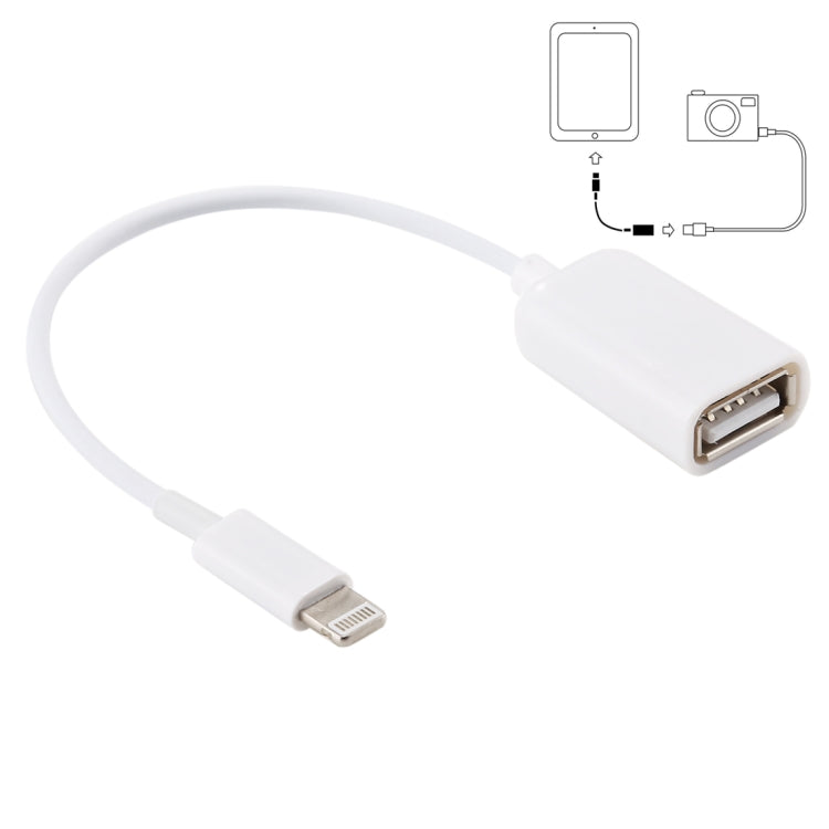 Câble adaptateur OTG USB femelle vers 8 broches mâle, prend en charge iOS 10.2 et versions antérieures, longueur : 18 cm