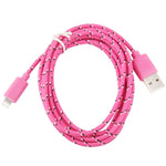 Câble de charge et de transfert de données USB 1m en nylon tressé pour iPhone, iPad, compatible jusqu'à iOS 15.5